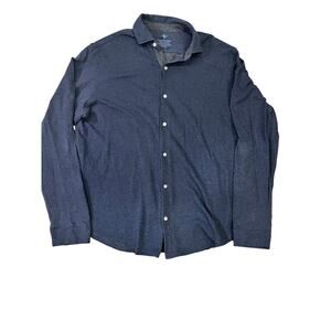 Tailor‎ Byrd Collection Long Sleeve Brushed Cotton Button-Up Size XL Navy